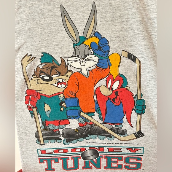 💥SOLD💥 Vintage 1994 Looney Tunes Novel Teez tee shirt single stitch Toons 90s - Picture 8 of 16